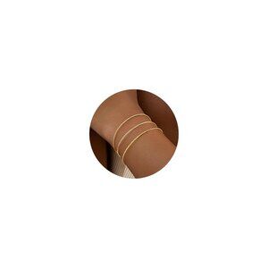 Dainty Thin Gold Bangle Cuff Bracelet Set Stackable Minimalist Jewelry